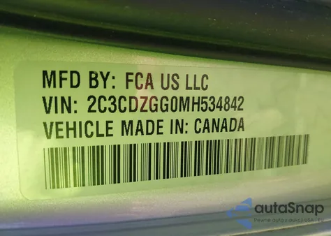 2021 Dodge Challenger Sxt Awd from USA, damaged, VIN 2C3CDZGG0MH534842